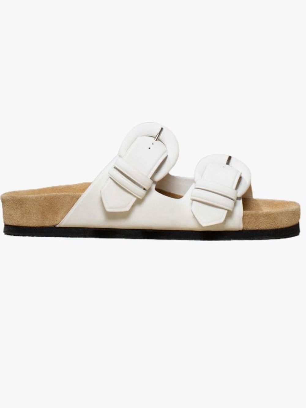 M Gemi Matilda Due White Double-Buckle Slide Sandal for Women - Size 40 / 9B
